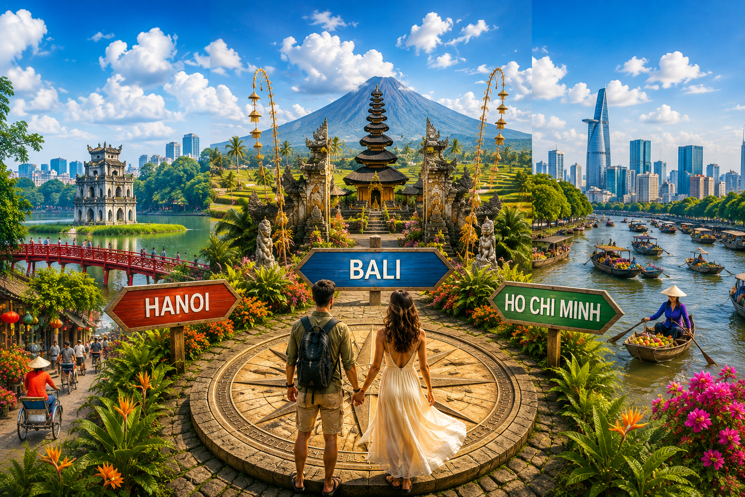 Bali templomai és Vietnám városai egy utazáson